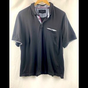 Ted Baker black collared short sleeve size 7
